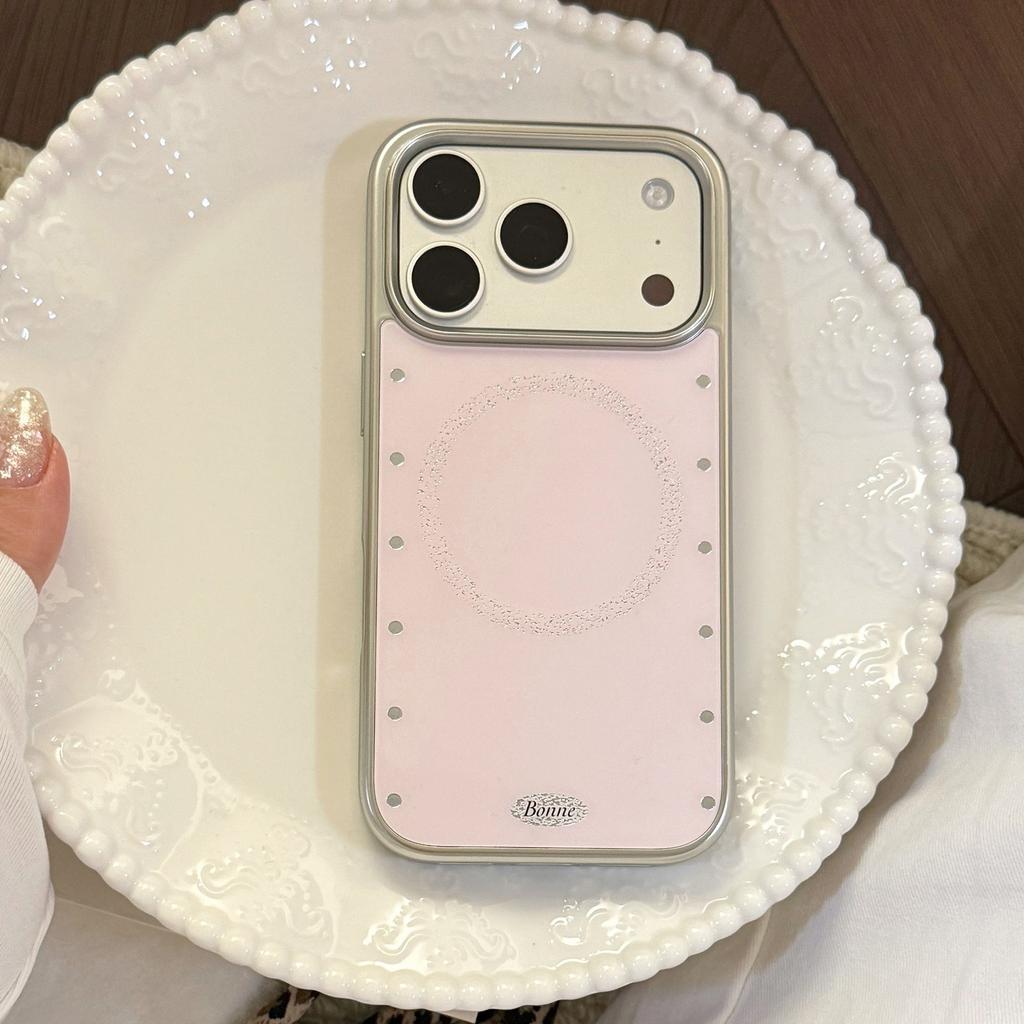 Fritillary подходит для чехла для мобильного телефона Apple 17pm с магнитным креплением iphone16 розовый в горошек золотистый 14 противоударный 15 зеркальный