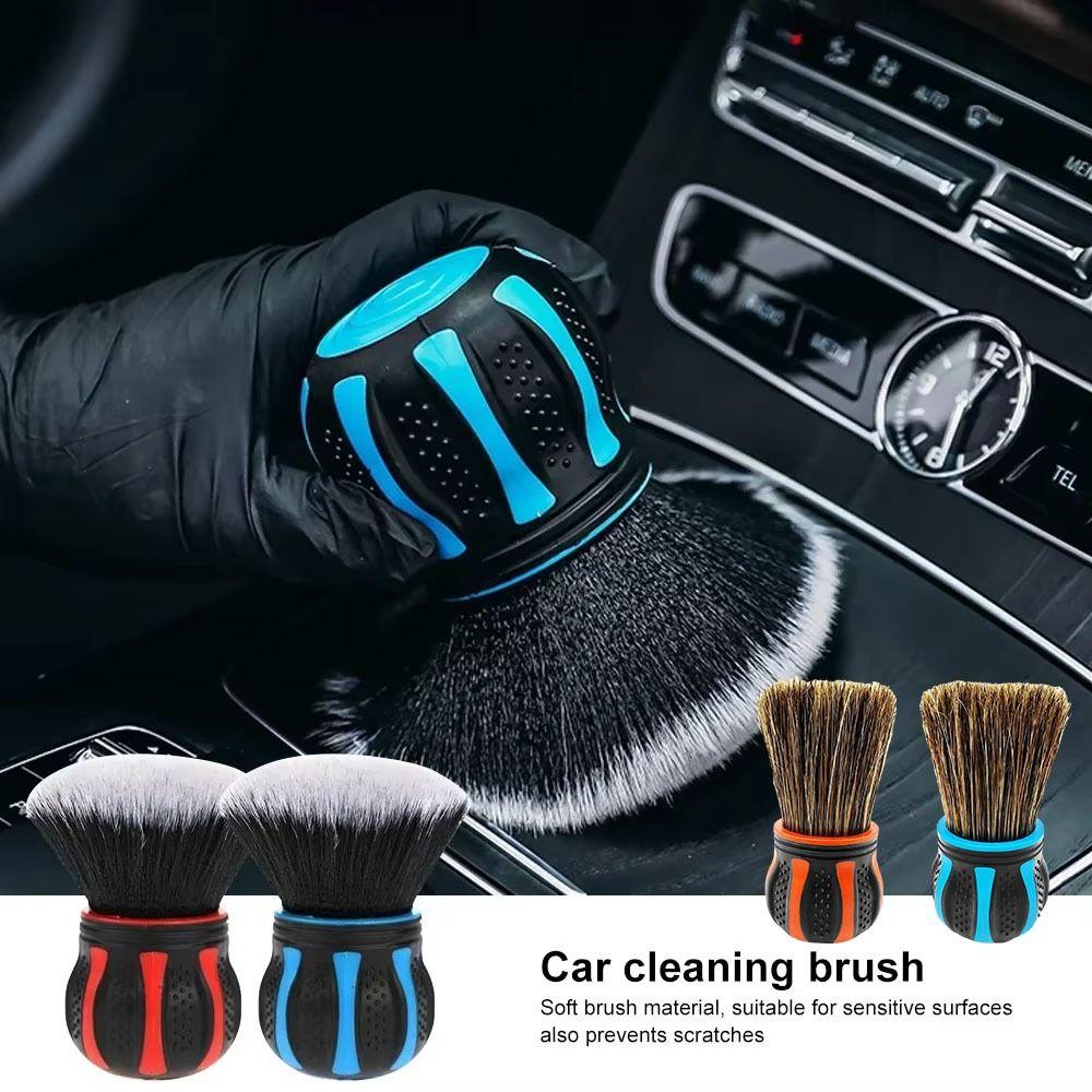Ergonomic Grip Car Detailing Brushes Soft Bristles Air Vent Dust Cleaner Leather Surfaces