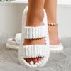 Fashion Shevalues Winter Corduroy Plush Women's Slippers Platform Slip On Home Slides Warm Indoor Slides Furry Soft Sole Women Slippers