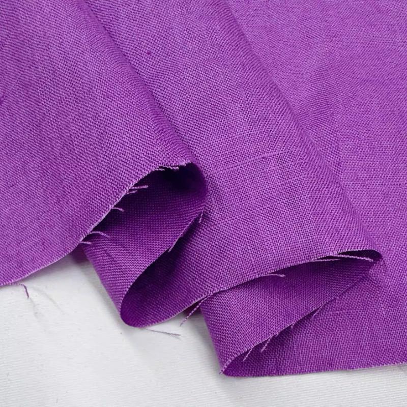 Чистая льняная ткань Стиранный лен Комфортная дышащая ткань для весны и лета DIY Платье Широкие брюки Легкая куртка Одежда