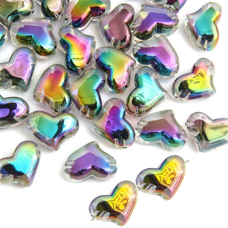 Прозрачные черные бусины с покрытием, разноцветные средние разделители для изготовления ожерелий и браслетов своими руками