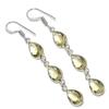 Citrine Gemstone 925 Sterling Silver Jewelry Earring 2.44"