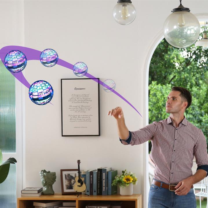 Летающий шар-шар Летающий шар-игрушка Волшебный спиннер с ручным управлением Вихревой дрон-игрушка Перезаряжаемый бумеранг со светодиодной подсветкой, вращающейся на 360°