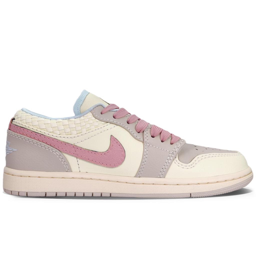 Jordan Air Jordan 1 YDCC Кожа Персиковый Цвет Устойчивая к истиранию Низкие Винтажные Баскетбольные Кроссовки Женские Заварной Крем HQ3440-101(Команда501-)