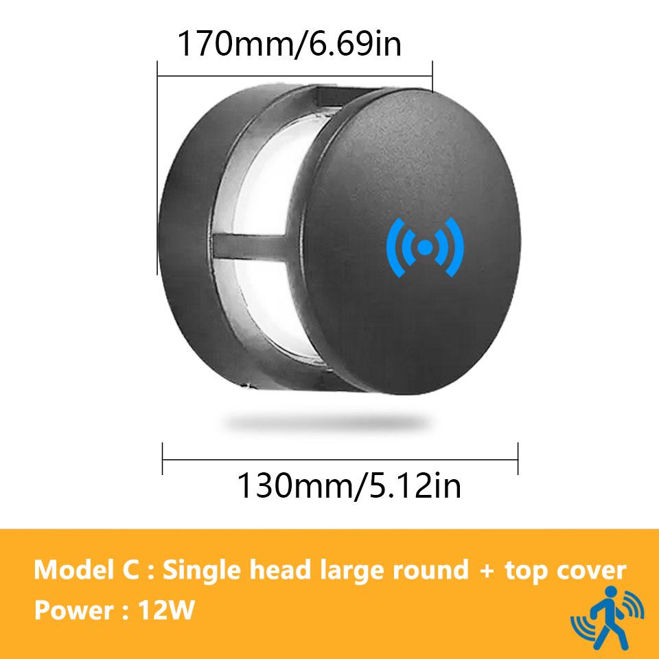 LED Lights Motion Sensor WallLight Pillar Lamp AC85-265V 6W12W Modern Wall Mounted Lamp Outdoor Garden Indoor for Bedroom Stairs