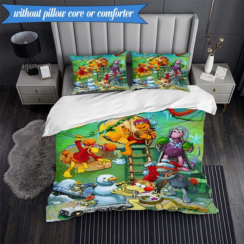 3PCS Muppet Rock Stars Bedding Set 2D Printing (Includes 1 Duvet Cover + 2 Pillowcases Coreless), Bedroom decor,Fan gift