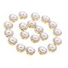 20 Pieces Faux Pearl Buttons Rhinestone Embellishments Flatback for DIY 12mm