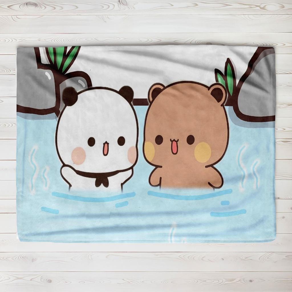 Серия флисовых пледов Bubu Dudu Panda Bear Детские пледы Декор для дивана Пледы с мишками и Па Уютный Мягкий Подарок для пары Дети