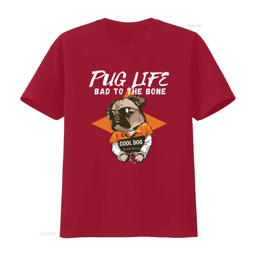 Pug Life T Shirt Owner Mom Dad Dog Lover Gangsta vintage Washed Stylish Stretched Versatile Casual streetwear
