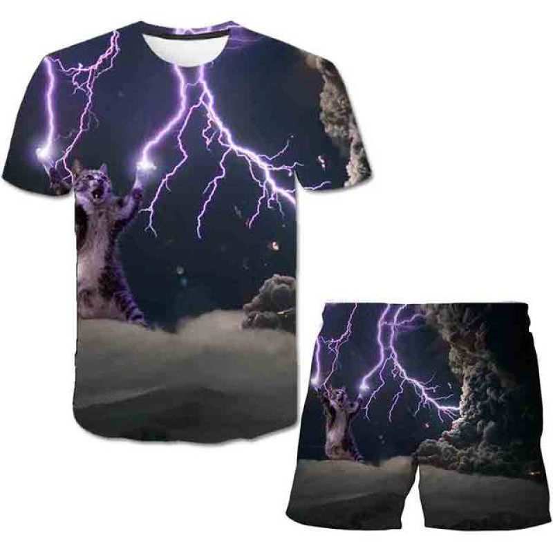 Комплект одежды для детей от 1 до 14 лет для мальчиков и девочек, модные топы с короткими рукавами, футболки и короткие штаны, детские летние костюмы, наряды