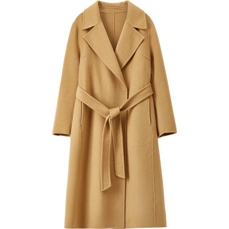 Женское длинное зимнее пальто Shangdoupila из 100% шерсти