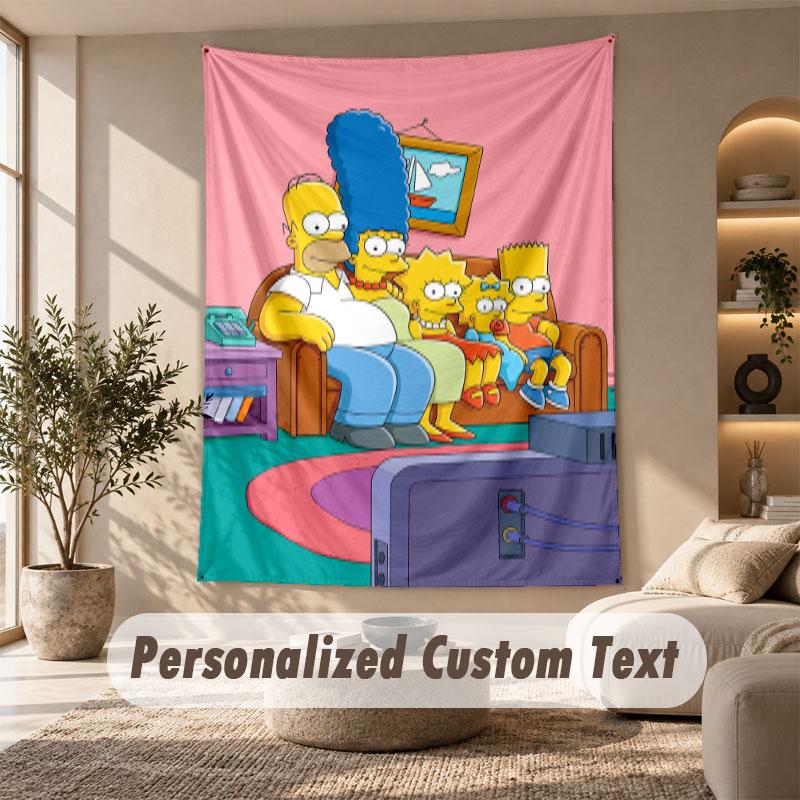 Wall Hanging Tapestry Art Cloth Bedroom Room Background DecorThe Simpsons