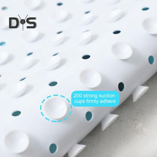 Коврик для ванной с изображением морских животных из мультфильма 100x40 см, с присоской и сливными отверстиями, прямоугольный, из ПВХ, нескользящий, подходит для машинной стирки, детский коврик для ванной и душа