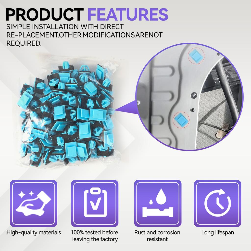 100 шт. Фиксатор молдинга боковой накладки, клипсы отделки двери, крепеж, подходит для Hyundai Santa Fe Kia Sportage 877561F000 87756-1F000