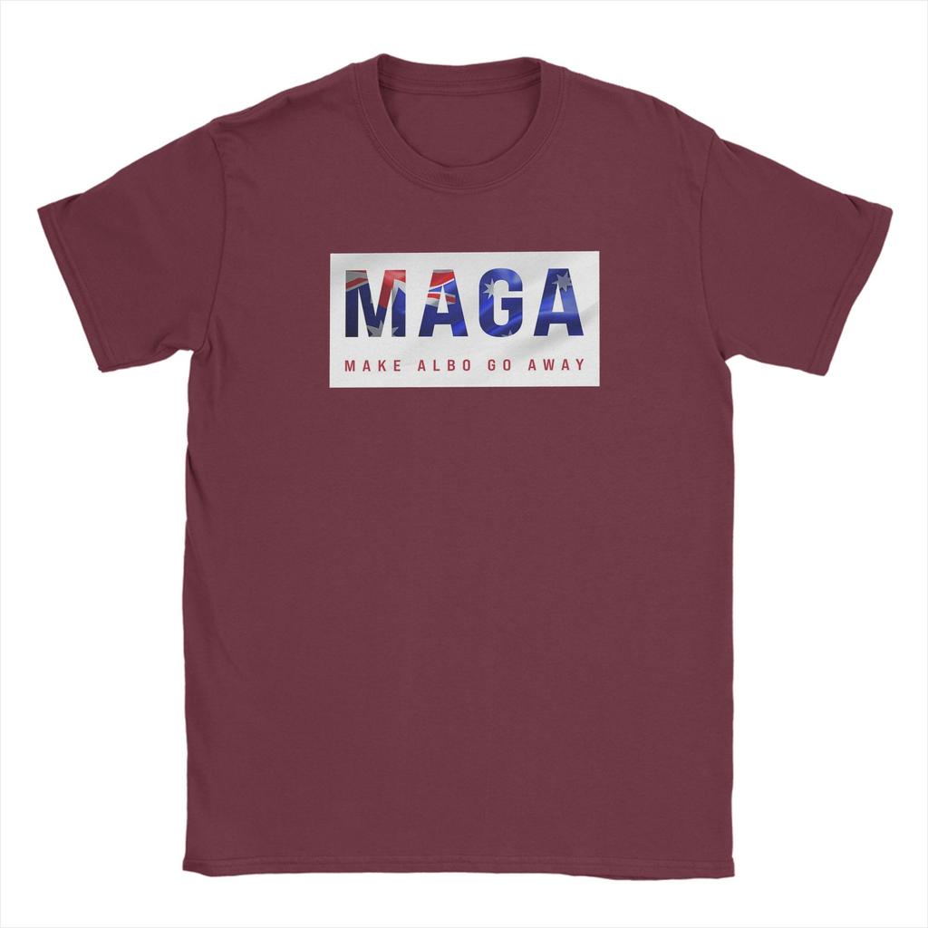 MAGA Make Albo Go Away Футболка для мужчин Винтажные футболки из чистого хлопка с круглым вырезом и коротким рукавом Одежда больших размеров
