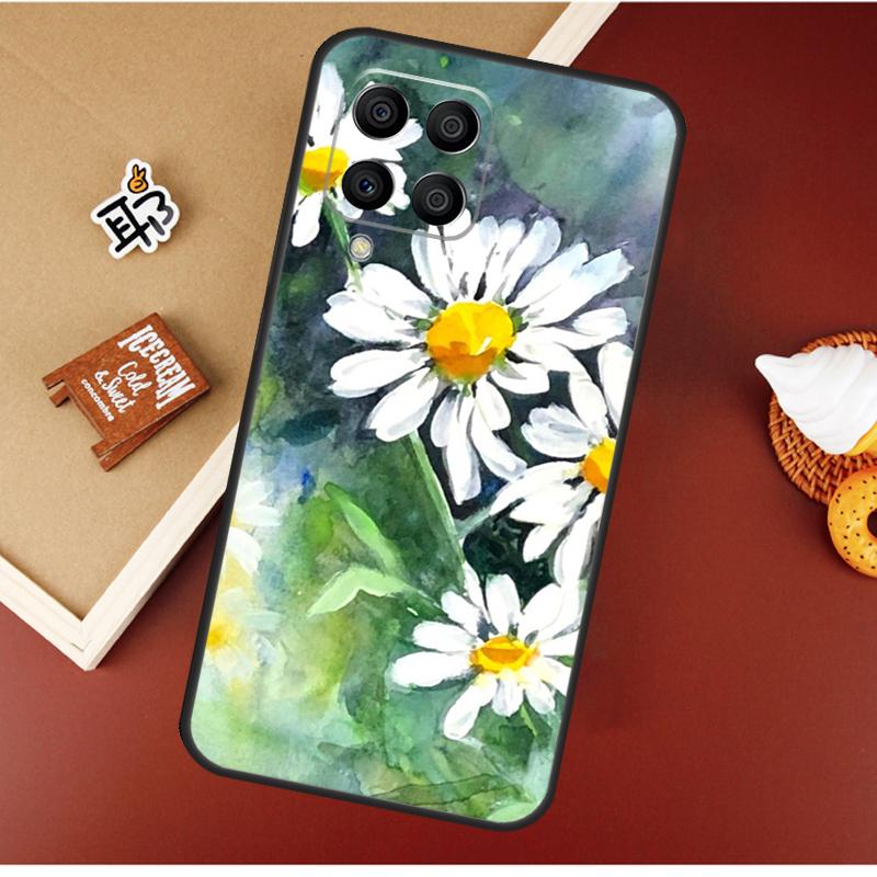 Акварельный чехол с ромашками для Samsung Galaxy M51 M31 M21 M11 M16 M36 M56 M53 M12 M32 M52 M15 M35 M55 M14 M34 M54