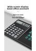 Solar 12-Digit Calculator & Electronic Memo Board with Large Screen and Dual Power