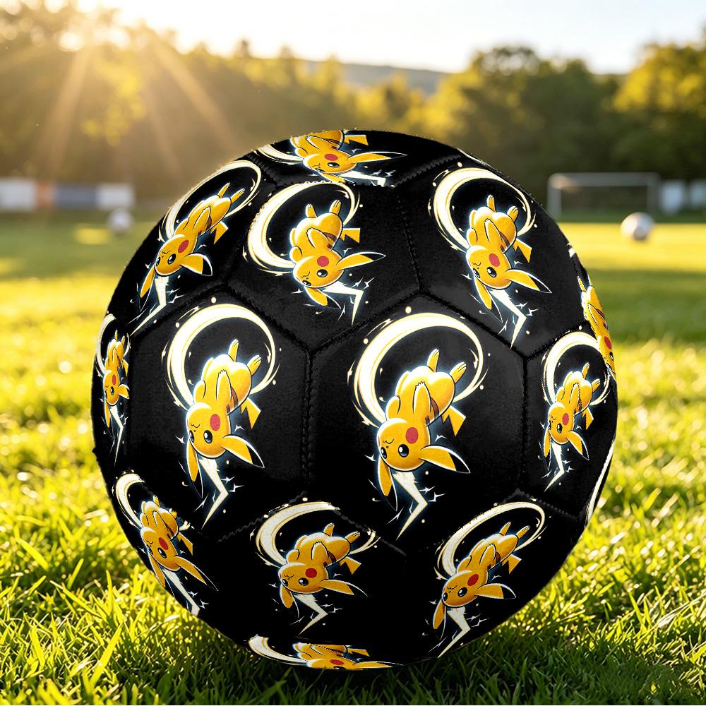 Pikachu Printed Size 5 Standard Football, Waterproof PU Training Soccer Ball for Outdoor Sports