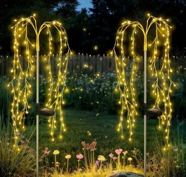 Солнечные фонари-петарды: Светодиодные фейерверки из медной проволоки для рождественской и праздничной атмосферы, идеально подходят для украшения двора и газона