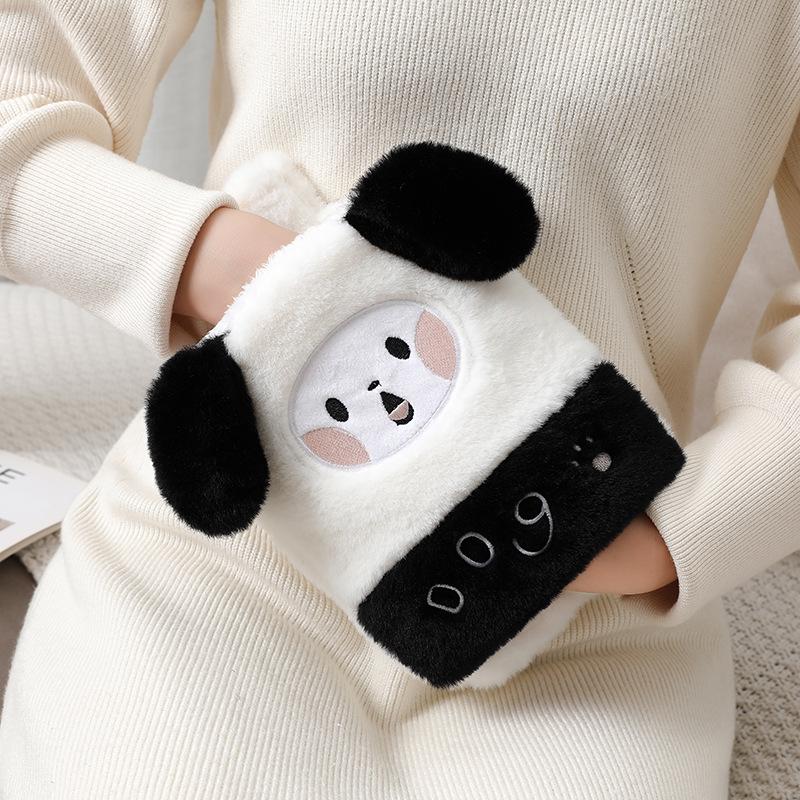 Plush Hand Warmer: Cozy, Explosion-Proof Hot Water Bottle with Washable Cover for Autumn & Winter.