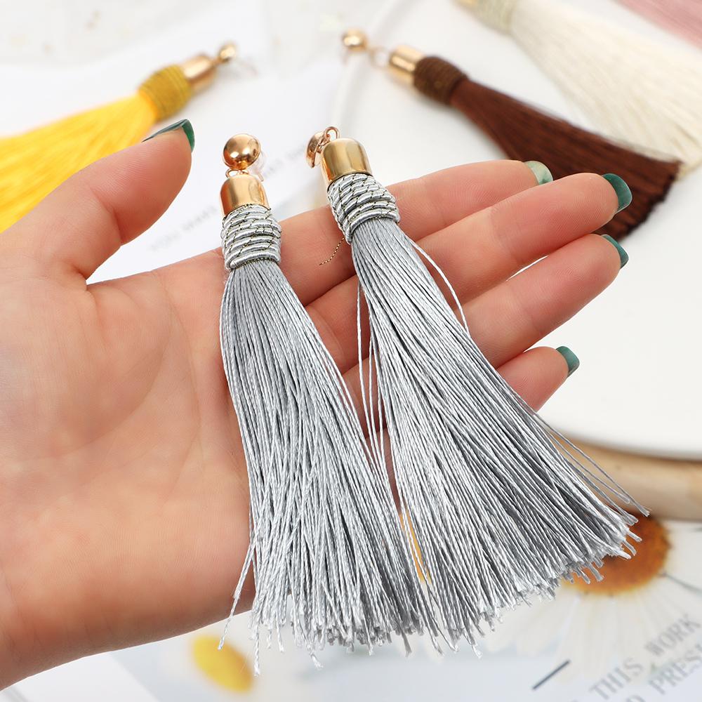 Женские серьги-капли в этническом стиле в винтажном стиле в стиле бохо, висячие серьги-кольца с кисточками