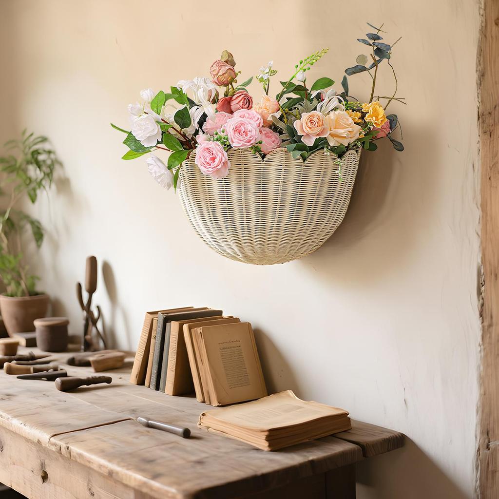 Плетеные настенные корзины Корзина для хранения Деревенский органайзер для хранения для детской, прихожей, кухни, общежития, квартиры, дома, сада, спальни