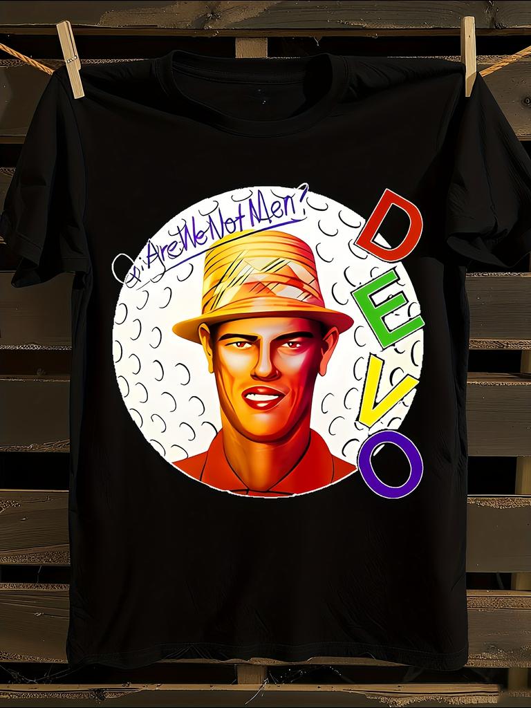 Devo Q Iconic "Are We Not Men" Album Art T-Shirt Mens Tshirt Womens Tshirts with Letters Print Short Sleeves T-Shirt Casual Street Tee Shirt Top