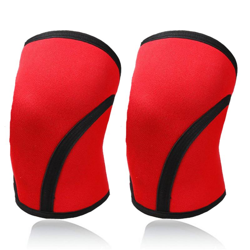 Женские Мужские Юношеские 7мм Неопреновые Спортивные Наколенники Компрессионные Тяжелая атлетика Компрессионные Тренировочные Наколенники для Кроссфита
