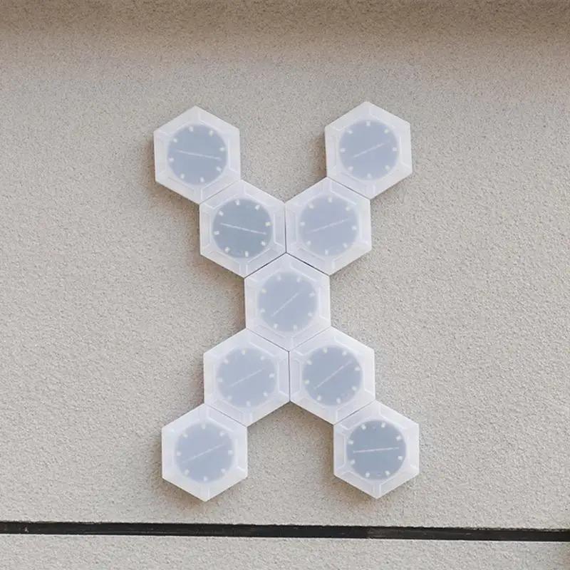 6 шт. Солнечные уличные настенные светильники Соединяемые водонепроницаемые шестигранные светильники для украшения сада Атмосферное освещение