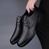 Fashion Casual Men's Leather Shoes Hollow Out Lace-Up Business Shoes Men Breathable Summer Shoes 2024 New Arrival Outdoor Walking Shoes