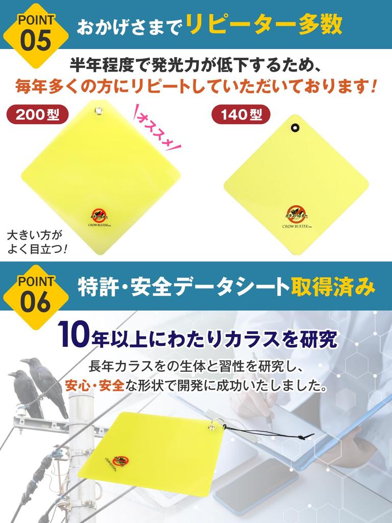 Отпугиватель ворон Crow Buster из 10 штук Сделано в Повесьте его, также эффективен для защиты ласточек Легко установить Птица и ворона Отпугивает ворон [Набор (20x20cm)]