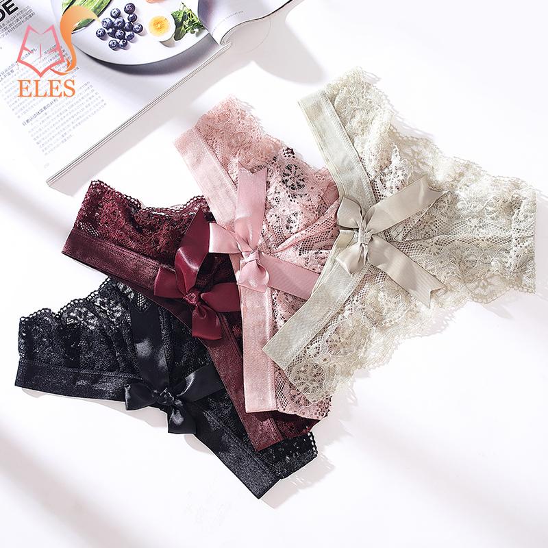 3 Pcs Woman Panties Sexy Lace Thong Underwear Lingerie Female T-back Temptation Low Waist G-string Pack
