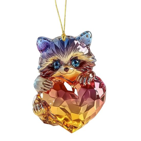 День святого Валентина Мультяшный животный орнамент Милый кот собака кролик держащий сердце брелок Акриловый аксессуар для зеркала заднего вида автомобиля