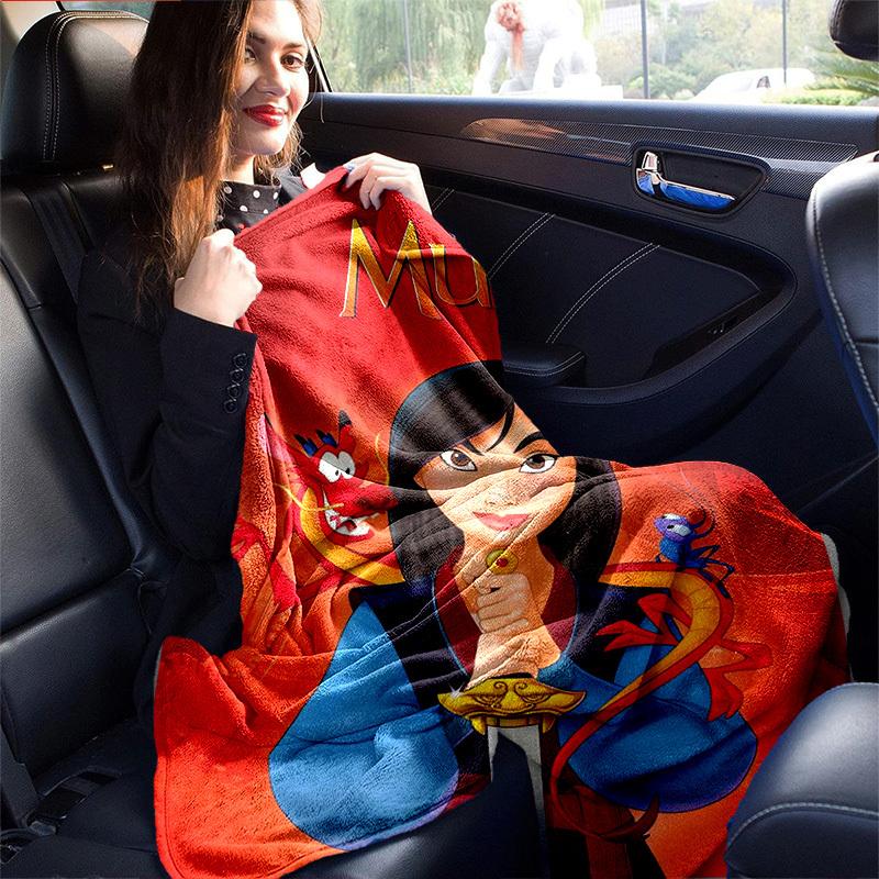 1pc, Disney Mulan Home Decorative Throw Blanket Soft Coverlet for Couch, Bed, Car, Travel, Camping, Office Nap, Gift Idea