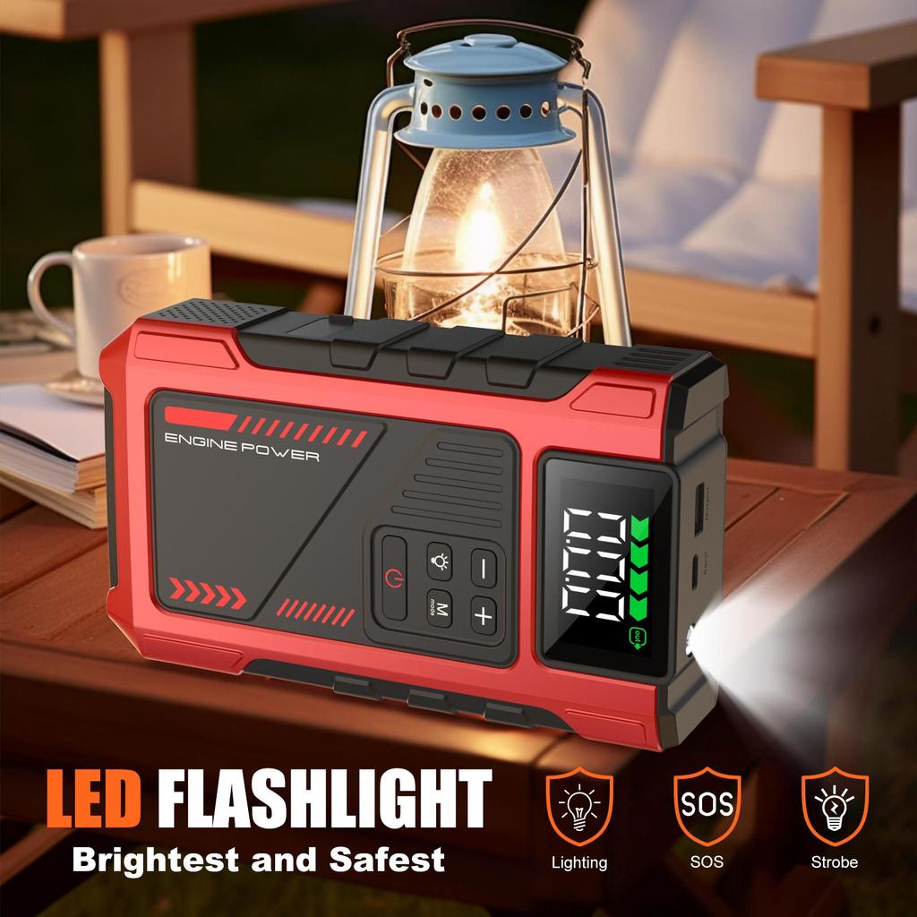 Автомобильный пусковое устройство бустер павербанк зарядное устройство аккумуляторный блок с воздушным компрессором 150 фунтов на квадратный дюйм Eigotrav U2 12 В 6000 А 12000 мАч