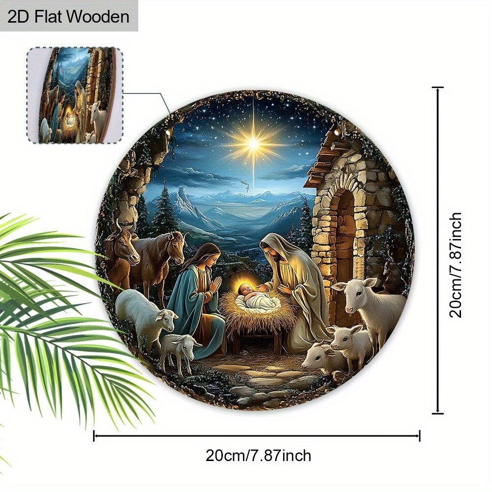 Holy Night Nativity Scene Pendant, Decoration of Home Walls or Doors, 2d Flat Wooden, Christmas Decoration, Gifts for Friends and Family