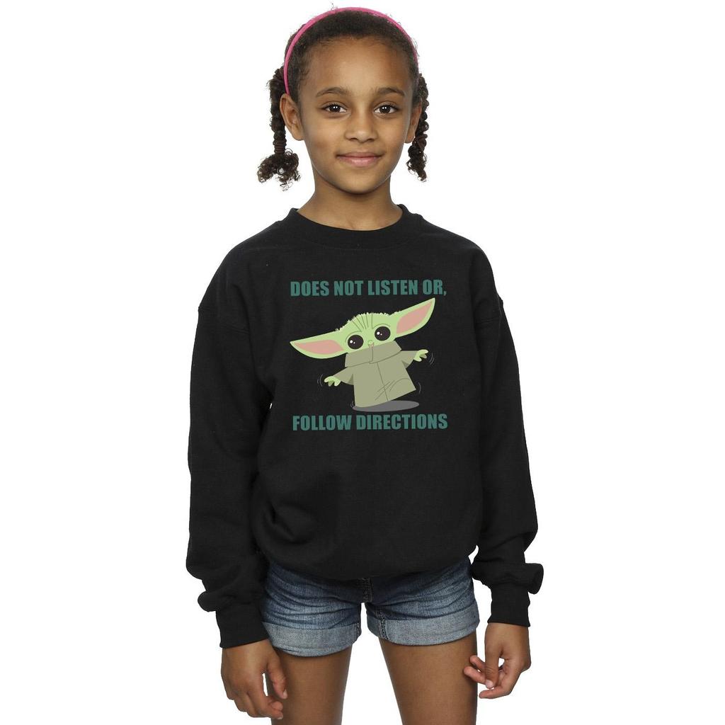 Star Wars Girls The Mandalorian Grogu Does Not Listen Sweatshirt