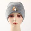 Cartoon Bear Family Print Knitted Cap Beanie, Cute Animal Skull Cap Warm Elastic Headwear Headwear Knit Hat Beanie