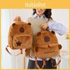 Capybara Kids Teens Plush Bags Animal Backpack Embroidered Details Lightweight