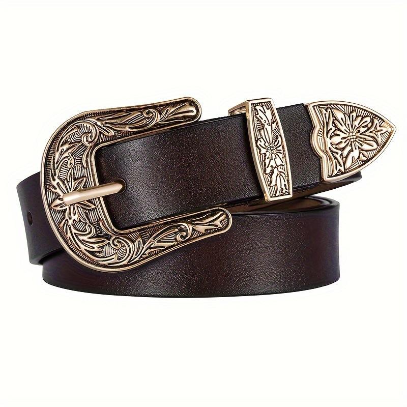 Женский западный джинсовый ретро костюм-тройка, универсальное пальто из натуральной воловьей кожи, джинсовые брюки, ремень и кожаный ремешок