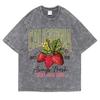 California Sweet And Juicy Washed Retro Snow Tops Man Casual Tee Clothes T-Shirts Casual Summer Cotton Loose T Shirt