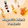 2pcs Dog Magnetic Animal Pendants Zinc Zinc Alloy Backpack Key Ring Funny Couple Keychains  Friends