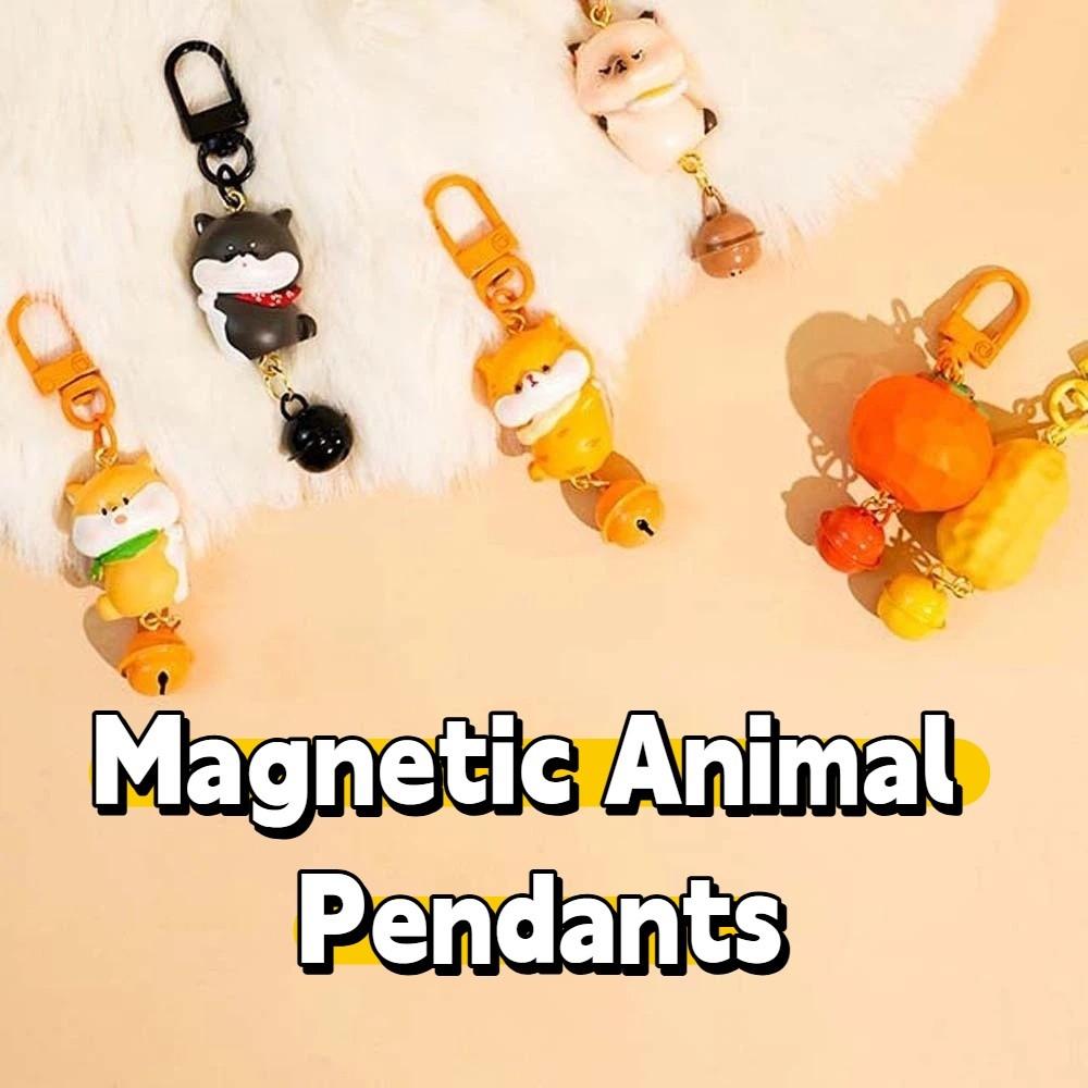 2pcs Dog Magnetic Animal Pendants Zinc Zinc Alloy Backpack Key Ring Funny Couple Keychains  Friends