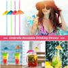 100pcs Umbrella Straws for Drinks,Umbrella Straws Hawaiian Luau Party Straws for Drinks Decorations (Assorted Colors)