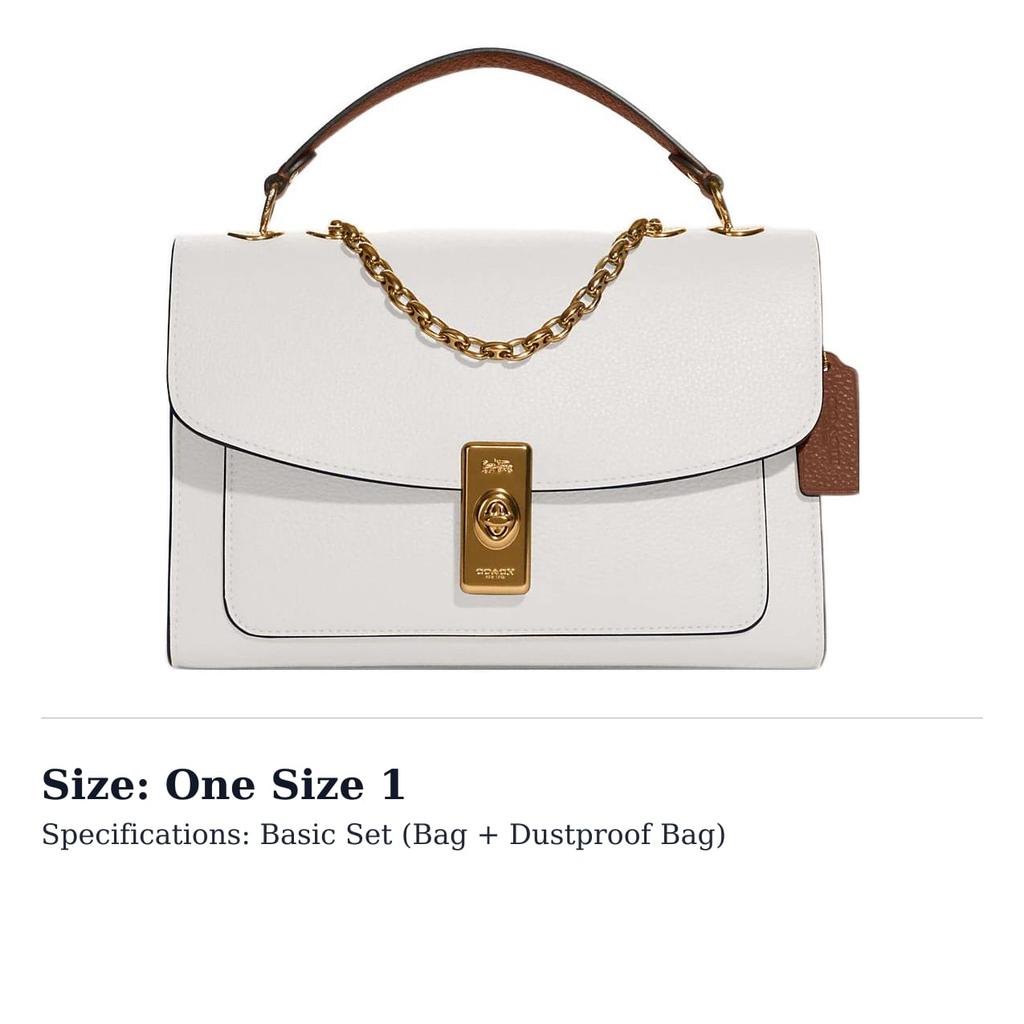 COACH Lane Pebbled Leather Shoulder Bag, Trunk Bag, Crossbody Bag, Shoulder Bag Medium Women's White C8594-IMCAH