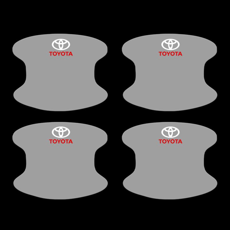 AQN2 Juego de 4 pegatinas transparentes para manijas de coche, pegatinas para puertas de coche, para Toyota Corolla Camry Rav4 Yaris