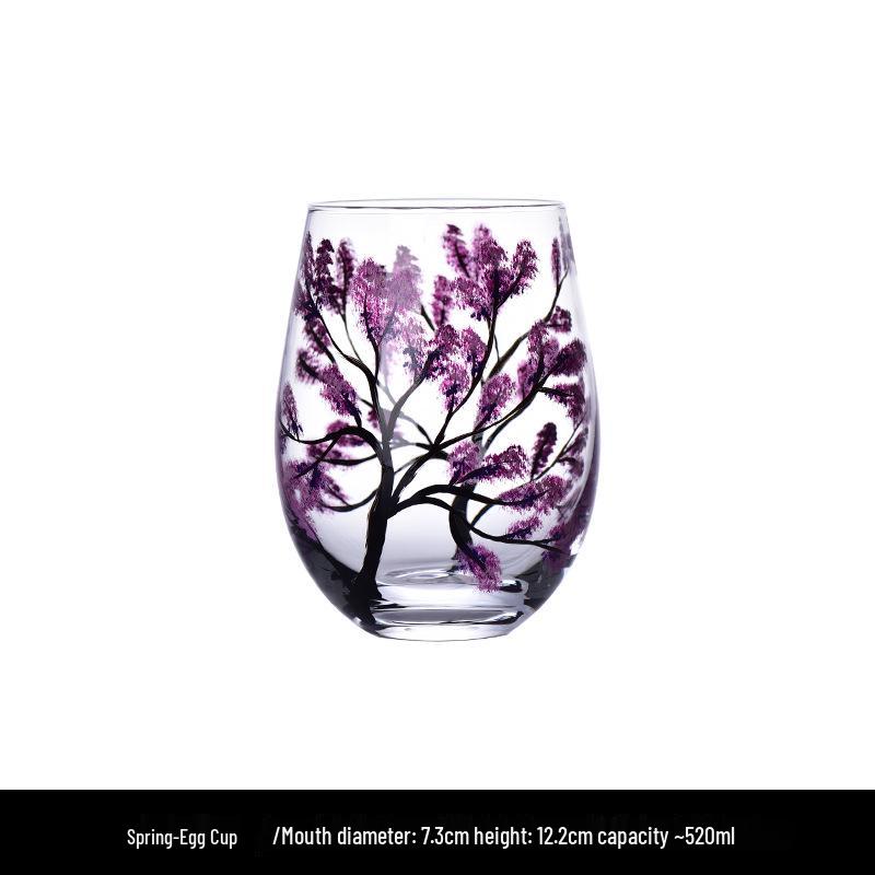 Набор расписных хрустальных бокалов и подставок для яиц «Четыре сезона»