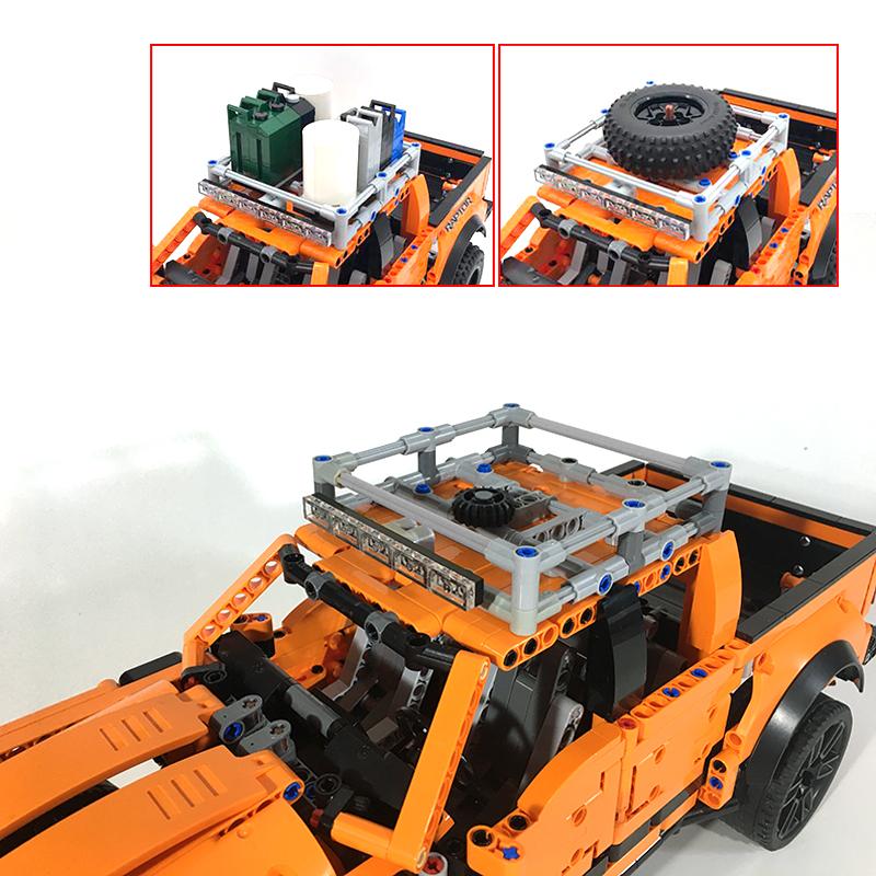 Подходит для пикапов F-150 Raptor 42126 Набор кирпичиков Автомобиль MOC Фаркоп Кран Платформа Крышка Модифицированные строительные блоки Сделай сам Игрушки Подарки