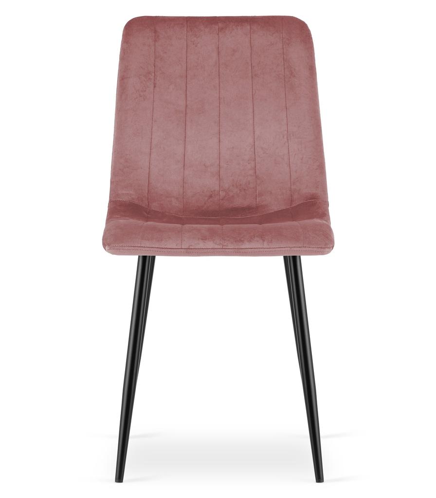 LAVA chair - pink velvet / black legs x 1