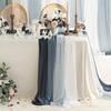 Nordic Wedding Voile Table Runner: Solid Chiffon Crepe Decoration for Dining and Parties